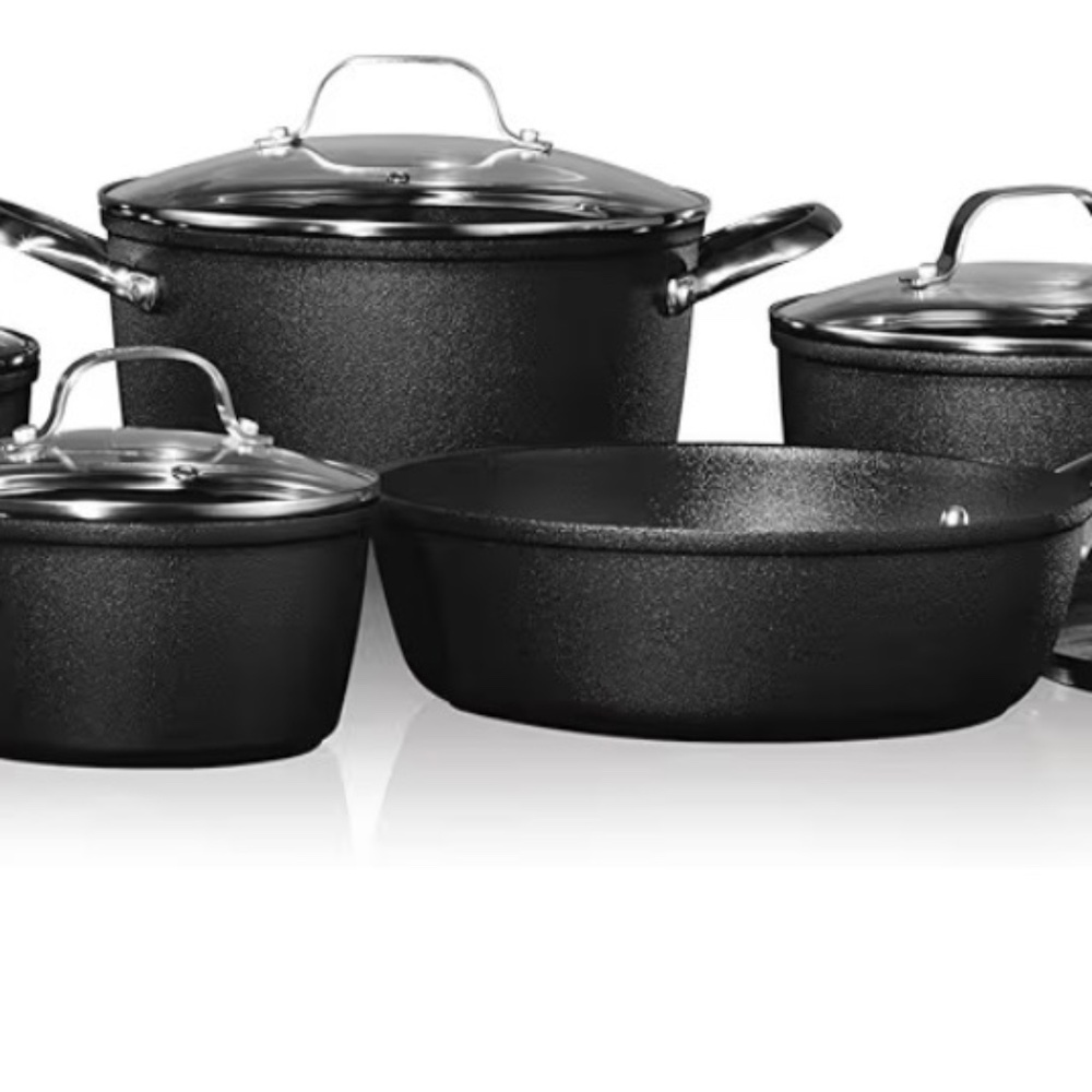Starfrit The Rock Diamond 10PC Non-Stick Set - Durable Forged Aluminum - Oven Sa